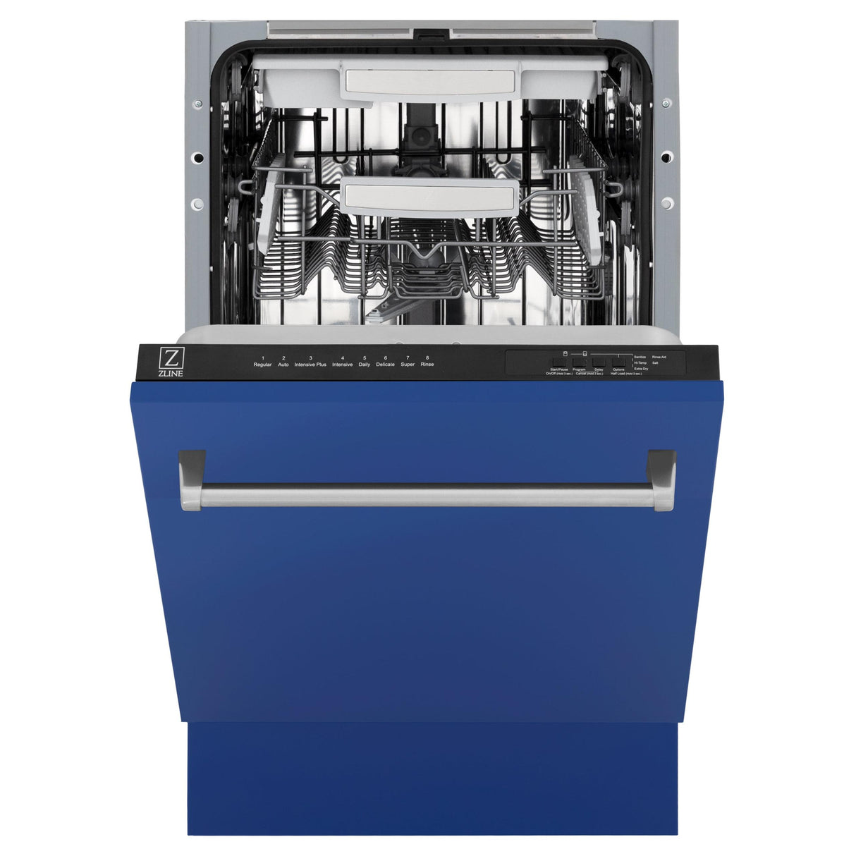 ZLINE 18" Tallac Series 3rd Rack Top Control Dishwasher with Traditional Handle, 51dBa [Color: Blue Matte] - (DWVBM18)