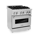 ZLINE 30 in. Dual Fuel Range with Gas Stove and Electric Oven in Stainless Steel (RA30) [Color: Stainless Steel] - (RA30)