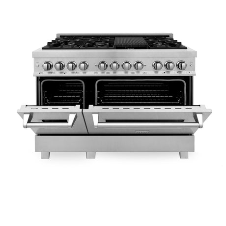 ZLINE 48 in. DuraSnow Stainless Steel 6.0 cu.ft. 7 Gas Burner/Electric Oven Range with Color Door Options (RAS-SN-48) [Color: DuraSnow Stainless Steel] - (RASSN48)