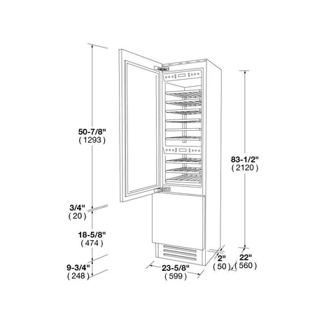 24" OVERLAY BUILT-IN WINE CELLAR - RIGHT DOOR - (F7IBW24O1R)