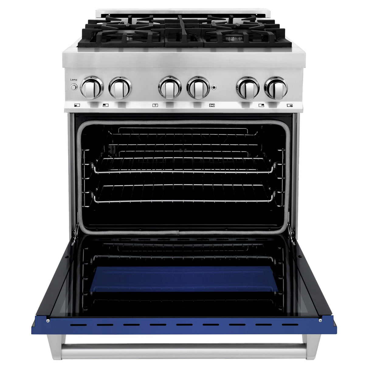 ZLINE 30 in. Dual Fuel Range with Gas Stove and Electric Oven in Stainless Steel (RA30) [Color: Blue Matte] - (RABM30)