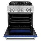 ZLINE 30 in. Dual Fuel Range with Gas Stove and Electric Oven in Stainless Steel (RA30) [Color: Blue Matte] - (RABM30)