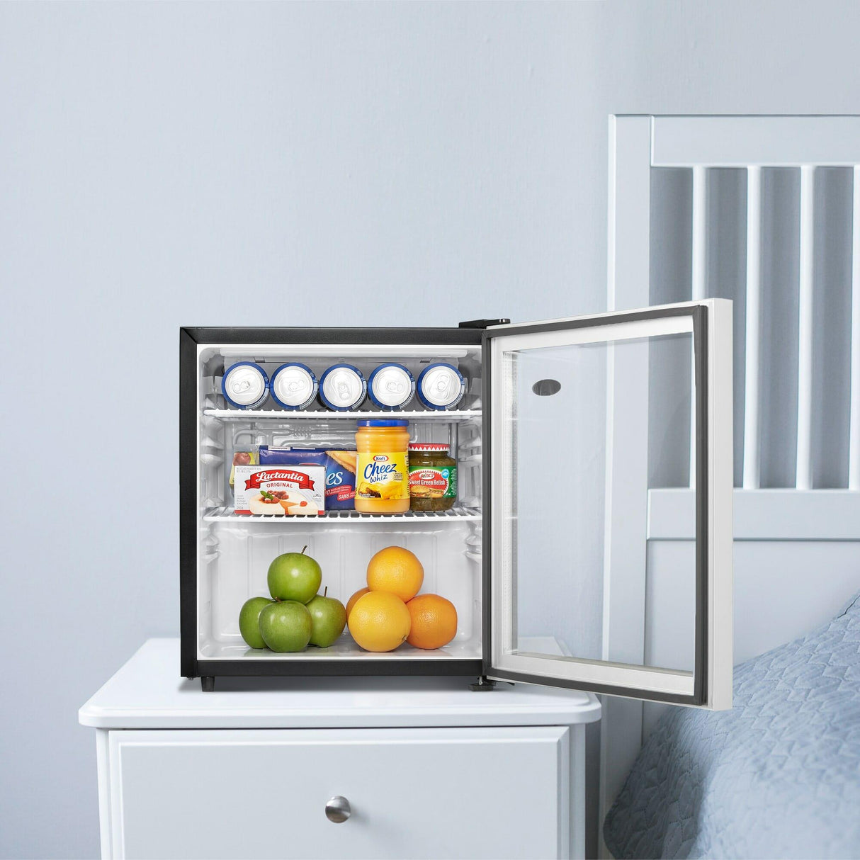 Danby 1.6 cu. ft. Compact Glass Door Fridge in Platinum - (DAG016A2BDB)