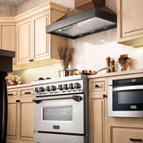 ZLINE Convertible Vent Wooden Wall Mount Range Hood in Antigua and Walnut (KBAR) - (KBAR30)