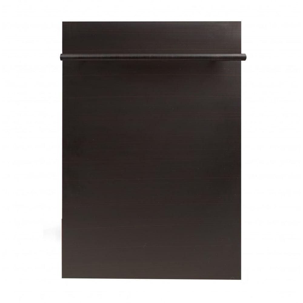 ZLINE 18 in. Compact Top Control Dishwasher with Stainless Steel Tub and Modern Style Handle, 52 dBa (DW-18) [Color: Oil Rubbed Bronze] - (DWORB18)