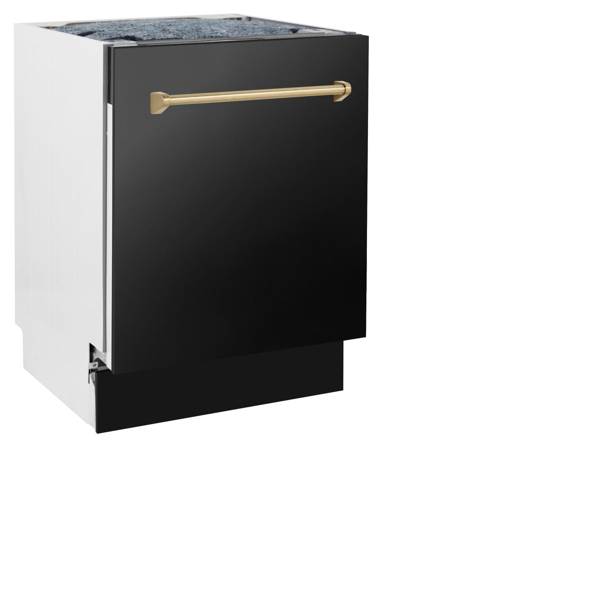 ZLINE Autograph Edition 24" 3rd Rack Top Control Tall Tub Dishwasher in Black Stainless Steel with Accent Handle, 51dBa (DWVZ-BS-24) [Color: Champagne Bronze] - (DWVZBS24CB)