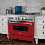 ZLINE 30 in. 4.0 cu. ft. Dual Fuel Range with Gas Stove and Electric Oven in All DuraSnow Stainless Steel with Color Door Options (RAS-SN-30) [Color: Red Matte] - (RASRM30)