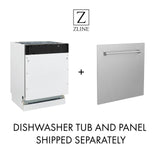 ZLINE 24 in. Top Control Dishwasher with Stainless Steel Tub and Modern Style Handle, 52dBa (DW-24) [Color: Stainless Steel] - (DW30424)