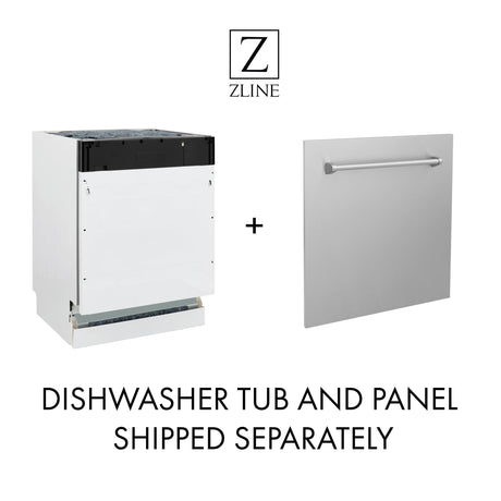 ZLINE 24 in. Top Control Dishwasher with Stainless Steel Tub and Modern Style Handle, 52dBa (DW-24) [Color: Stainless Steel] - (DW30424)