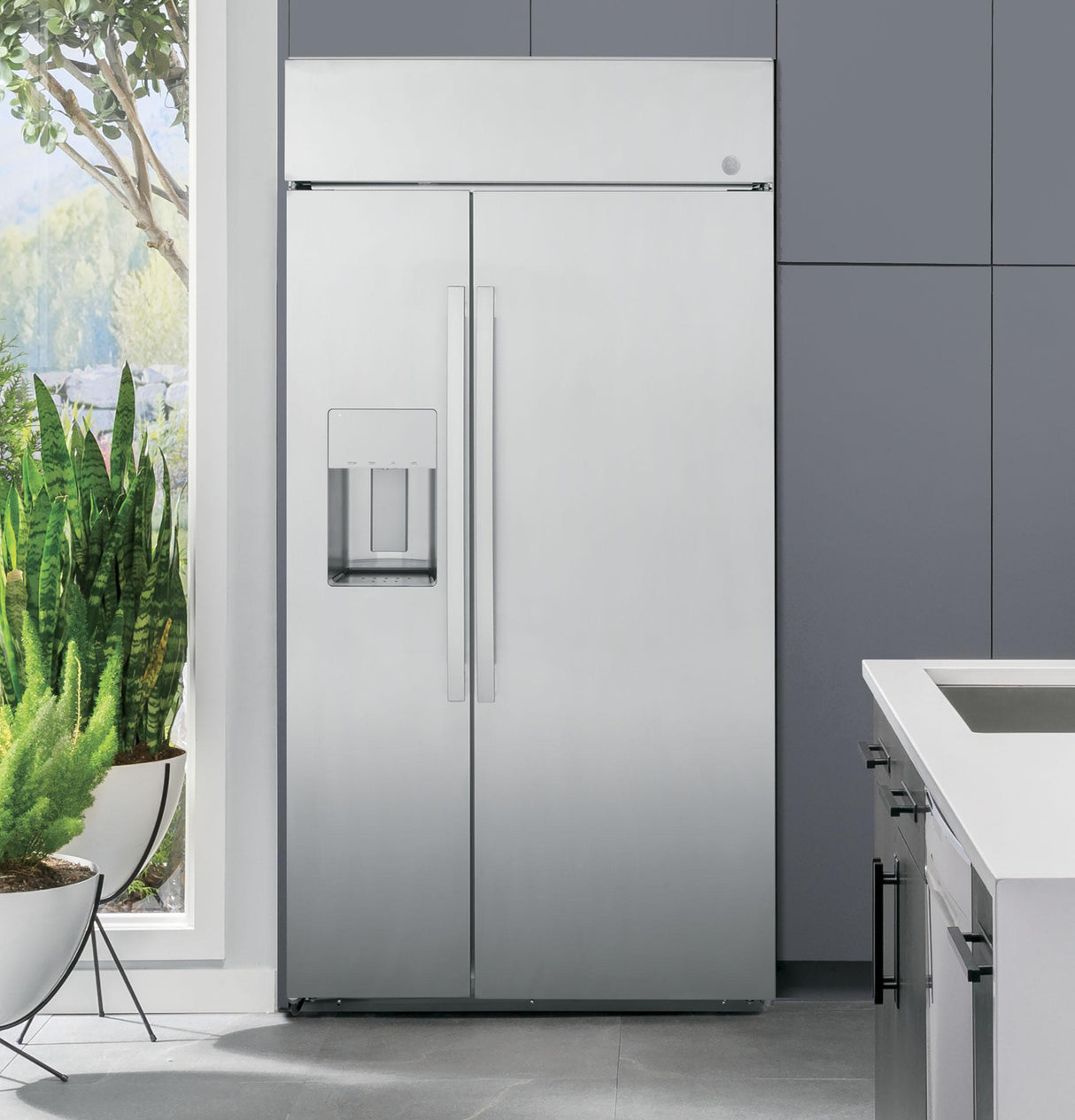 GE Profile(TM) Series 48" Smart Built-In Side-by-Side Refrigerator with Dispenser - (PSB48YSNSS)