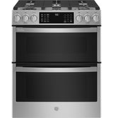 GE Profile(TM) 30" Smart Slide-In Front-Control Gas Double Oven Convection Fingerprint Resistant Range - (PGS960YPFS)