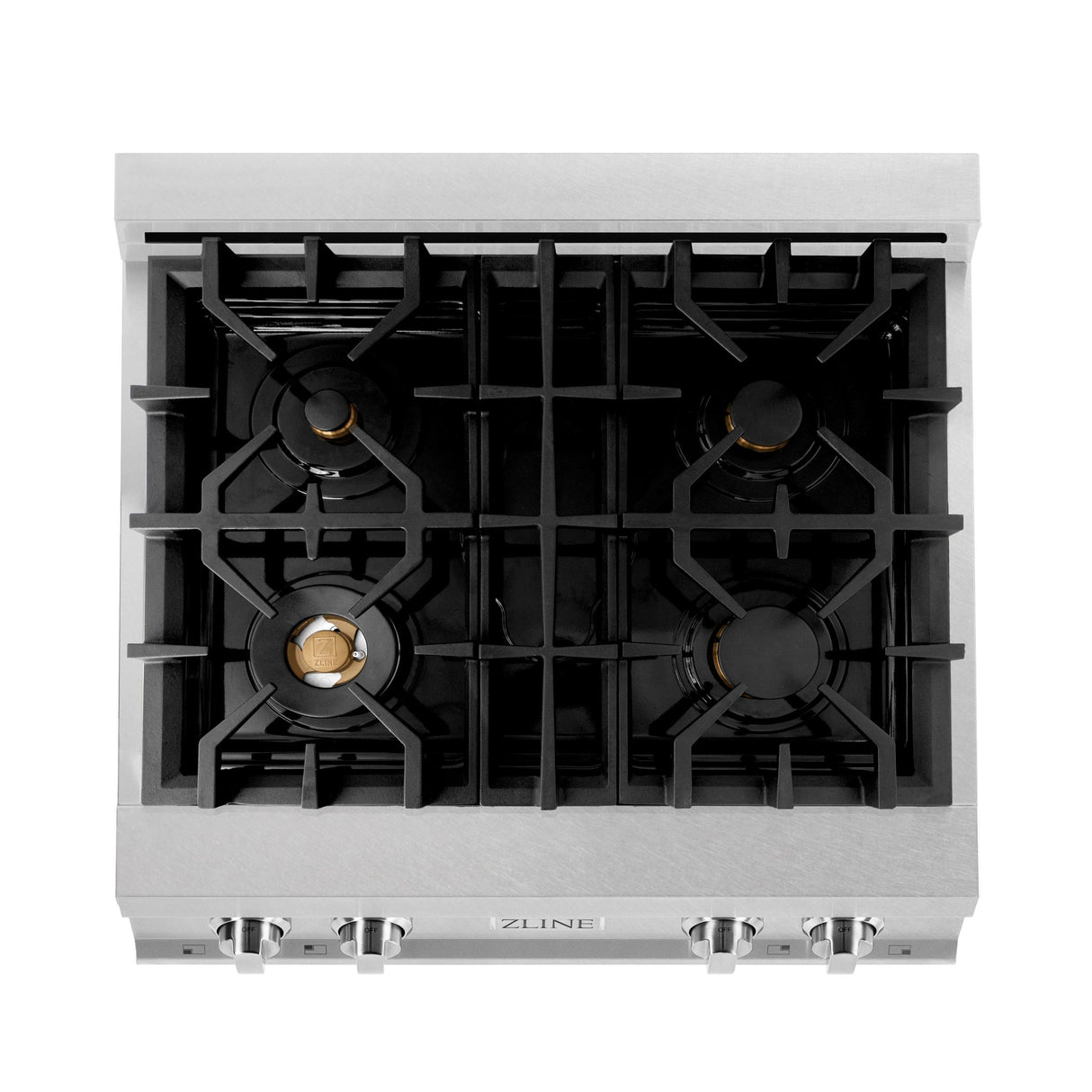 ZLINE 30" Porcelain Gas Stovetop in Fingerprint Resistant Stainless Steel with 4 Gas Brass Burners (RTS-BR-30) - (RTSBR30)