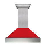 ZLINE Ducted DuraSnow Stainless Steel Range Hood with Red Matte Shell (8654RM) - (8654RM30)