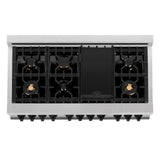 ZLINE Autograph Edition 48" 6.0 cu. ft. Dual Fuel Range with Gas Stove and Electric Oven in DuraSnow Stainless Steel with White Matte Door with Accents (RASZ-WM-48) [Color: Matte Black] - (RASZWM48MB)