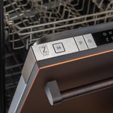 ZLINE 18 in. Compact Top Control Dishwasher with Stainless Steel Tub and Traditional Handle, 52dBa (DW-18) [Color: Oil Rubbed Bronze] - (DWORBH18)