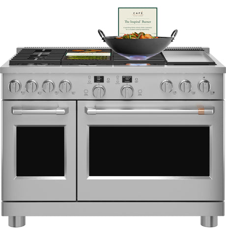 Caf(eback)(TM) 48" Smart Dual-Fuel Commercial-Style Range with 6 Burners and Griddle (Natural Gas) - (C2Y486P2TS1)