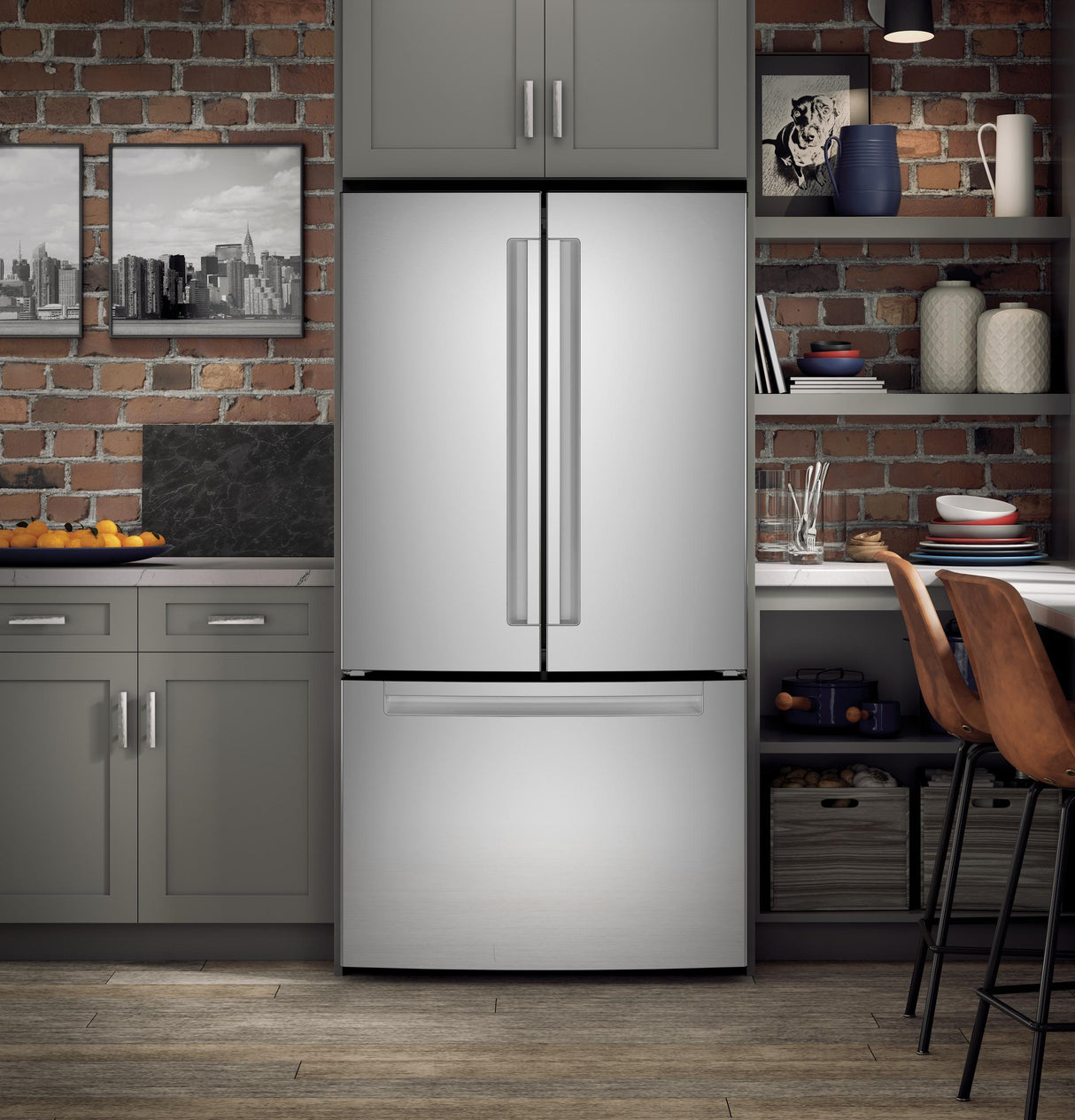 Haier ENERGY STAR(R) 27.0 Cu. Ft. Fingerprint Resistant French-Door Refrigerator - (QNE27JYMFS)