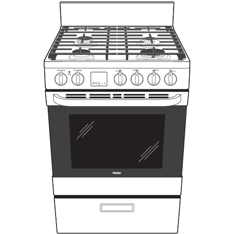 24" 2.9 Cu. Ft. Gas Free-Standing Range with Convection and Modular Backguard - (QGAS740RMSS)