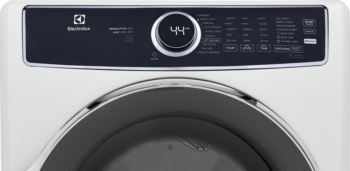 Electrolux Front Load Perfect Steam(TM) Electric Dryer with Predictive Dry(TM) and Instant Refresh - 8.0 Cu. Ft. - (ELFE7537AW)