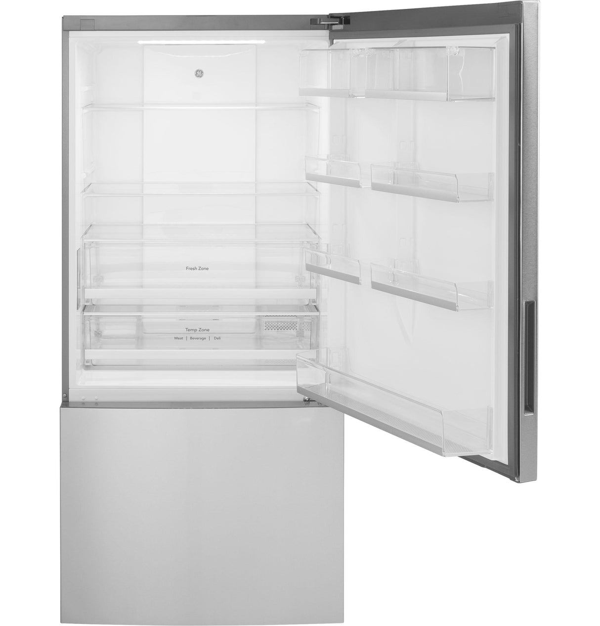 GE(R) ENERGY STAR(R) 17.7 Cu. Ft. Counter-Depth Bottom-Freezer Refrigerator - (GBE17HYRFS)