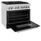 ZLINE 36 in. Dual Fuel Range with Gas Stove and Electric Oven in Stainless Steel (RA36) [Color: Black Matte] - (RABLM36)