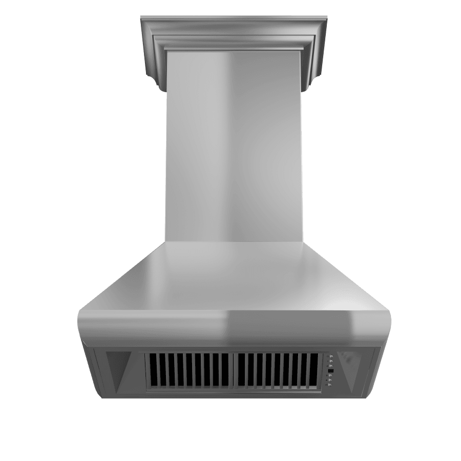 ZLINE Professional Convertible Vent Wall Mount Range Hood in Stainless Steel with Crown Molding (587CRN) - (587CRN30)