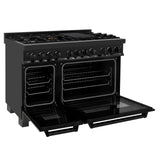 ZLINE 48 in. Black Stainless 6.0 cu. ft. 7 Gas Burner/Electric Oven Range (RAB-BR-48) - (RABBR48)