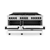 ZLINE Autograph Edition 60" 7.4 cu. ft. Dual Fuel Range with Gas Stove and Electric Oven in Stainless Steel with White Matte Door and Accents (RAZ-WM-60) [Color: Matte Black] - (RAZWM60MB)