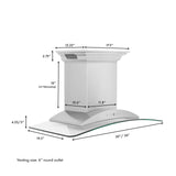 ZLINE Ducted Vent Wall Mount Range Hood in Stainless Steel with Built-in ZLINE CrownSound Bluetooth Speakers (KNCRN-BT) - (KNCRNBT30)