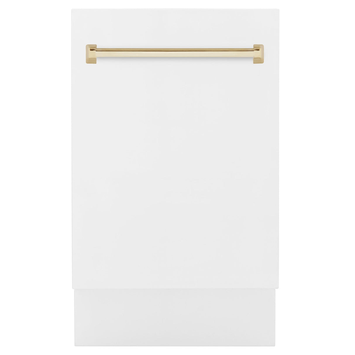 ZLINE Autograph Edition 18" Compact 3rd Rack Top Control Dishwasher in White Matte with Accent Handle, 51dBa (DWVZ-WM-18) [Color: Gold] - (DWVZWM18G)