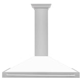 ZLINE 48 in. Convertible Fingerprint Resistant DuraSnow' Stainless Steel Range Hood with Stainless Steel Handle (KB4SNX-48) [Color: White Matte Shell] - (KB4SNXWM48)