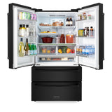 ZLINE 36" 22.5 cu. ft Freestanding French Door Refrigerator with Ice Maker in Fingerprint Resistant Stainless Steel (RFM-36) [Color: Black Stainless Steel] - (RFM36BS)