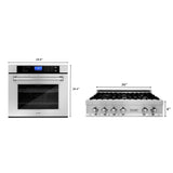 ZLINE Kitchen Package with 36 in. Stainless Steel Rangetop and 30 in. Single Wall Oven (2KP-RTAWS36) - (2KPRTAWS36)