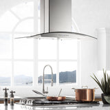 ZLINE Island Mount Range Hood in Stainless Steel with Built-in ZLINE CrownSound Bluetooth Speakers (GL5iCRN-BT) - (GL5ICRNBT30)