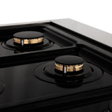 ZLINE Autograph Edition 30" Porcelain Rangetop with 4 Gas Burners in Fingerprint Resistant Stainless Steel and Polished Gold Accents (RTSZ-30-G) - (RTSZ30G)