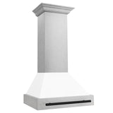 30 in. ZLINE Autograph Edition DuraSnow Stainless Steel Range Hood with White Matte Shell and Accented Handle (8654SNZ-WM30) [Color: Matte Black] - (8654SNZWM30MB)