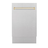 ZLINE Autograph Edition 18" Compact 3rd Rack Top Control Dishwasher in DuraSnow Stainless Steel with Accent Handle, 51dBa (DWVZ-SN-18) [Color: Gold] - (DWVZSN18G)