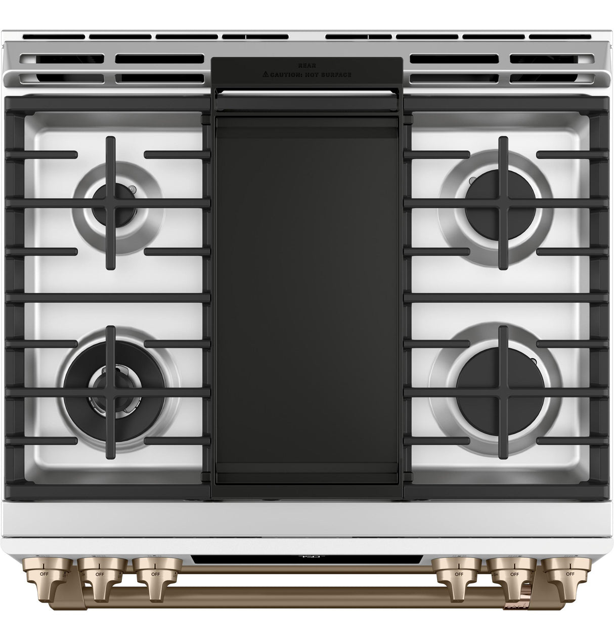 Caf(eback)(TM) 30" Smart Slide-In, Front-Control, Gas Double-Oven Range with Convection - (CGS750P4MW2)