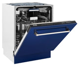 ZLINE 24" Tallac Series 3rd Rack Dishwasher with Traditional Handle, 51dBa (DWV-24) [Color: Blue Gloss] - (DWVBG24)