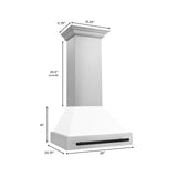 ZLINE 30 in. Autograph Edition Stainless Steel Range Hood with White Matte Shell and Accents (8654STZ-WM30) [Color: Matte Black] - (8654STZWM30MB)