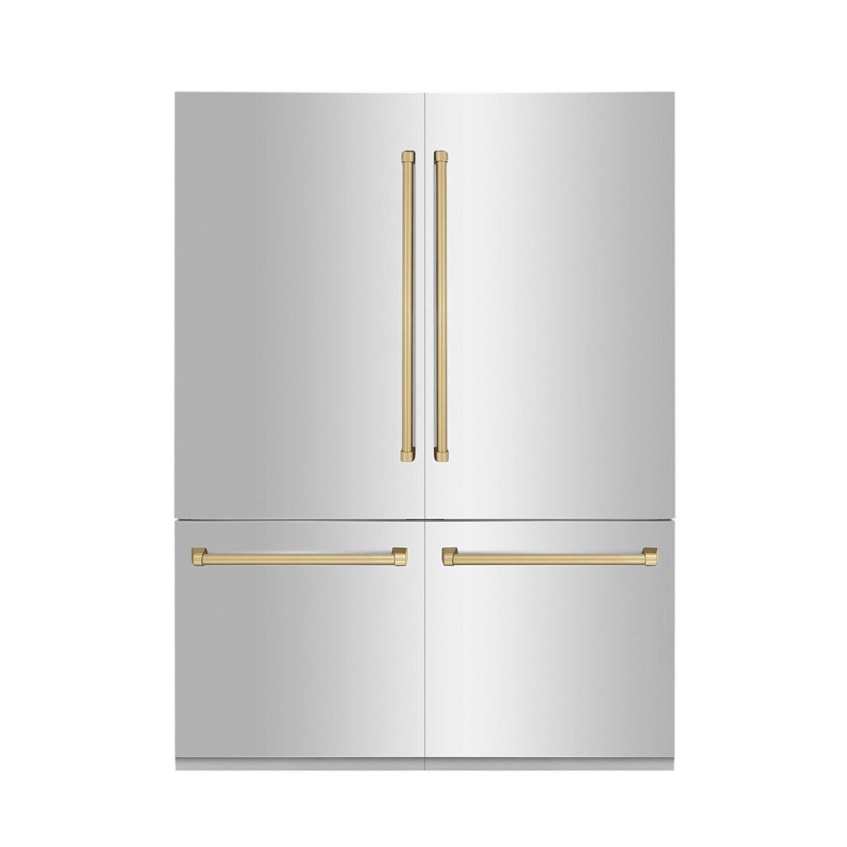 ZLINE 60" Autograph Edition 32.2 cu. ft. Built-in 4-Door French Door Refrigerator with Internal Water and Ice Dispenser in Stainless Steel with Champagne Bronze Accents (RBIVZ-304-60-CB) - (RBIVZ30460CB)