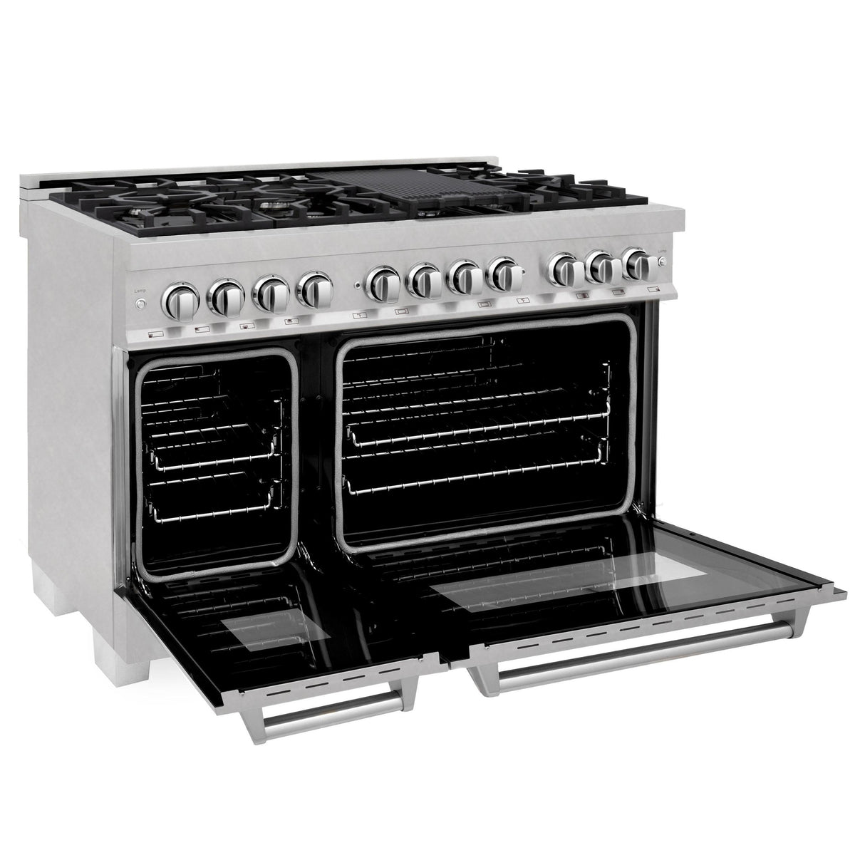 ZLINE 48 in. DuraSnow Stainless Steel 6.0 cu.ft. 7 Gas Burner/Electric Oven Range with Color Door Options (RAS-SN-48) [Color: DuraSnow Stainless Steel] - (RASSN48)