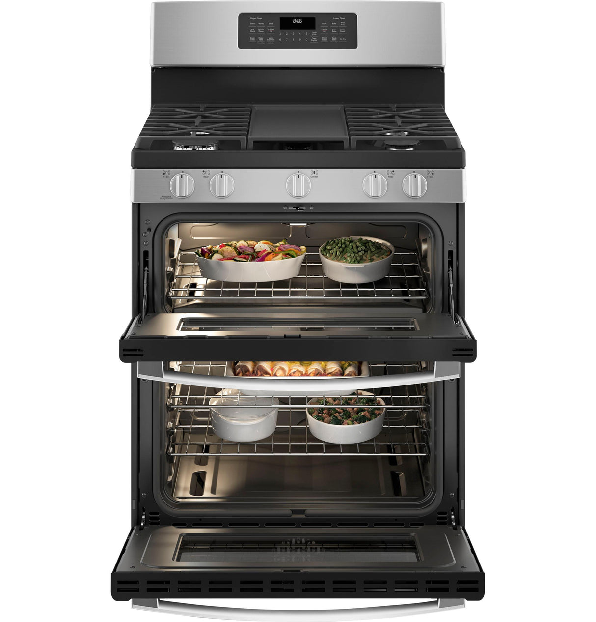 GE(R) 30" Free-Standing Gas Double Oven Convection Range - (JGBS86SPSS)