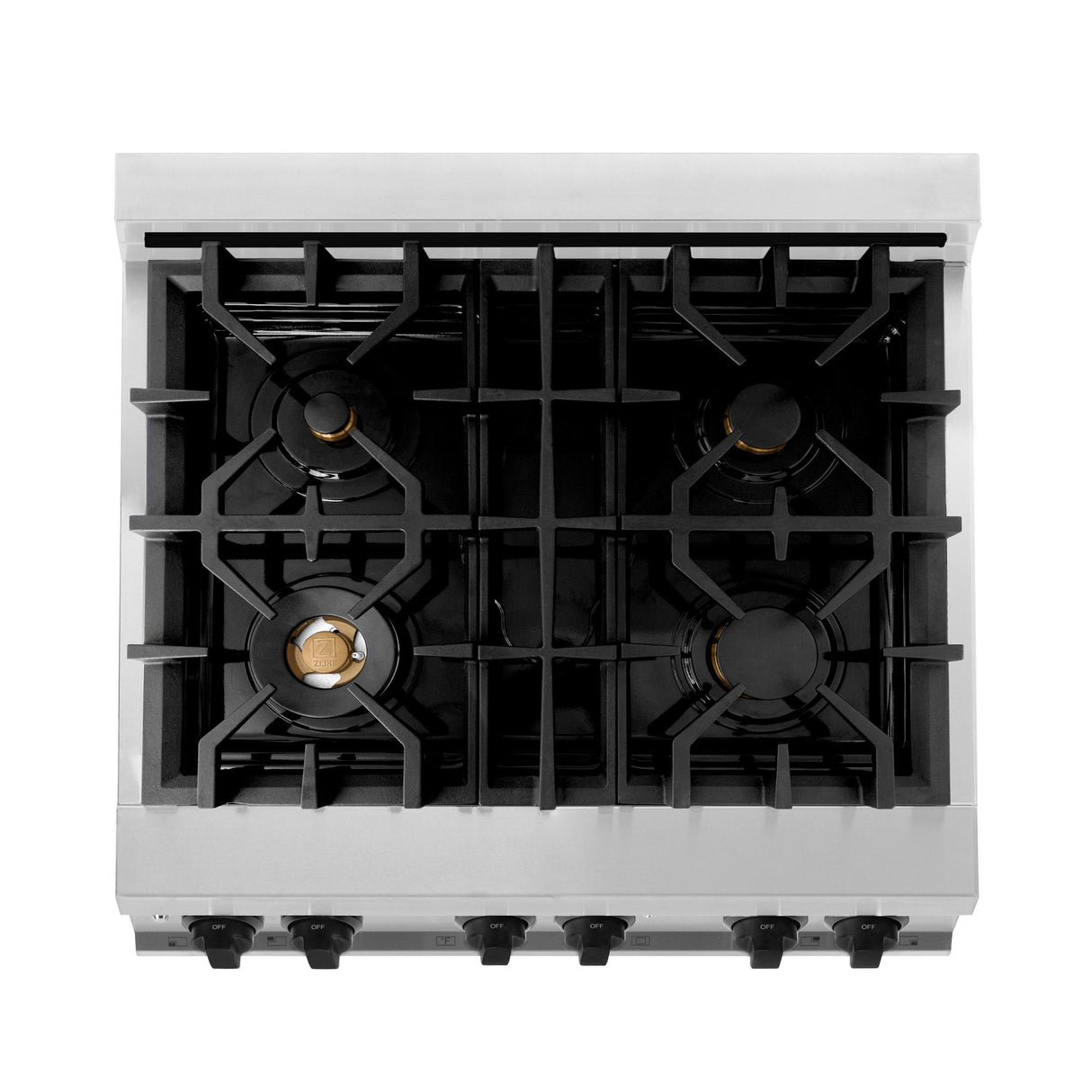 ZLINE Autograph Edition 30 in. 4.0 cu. ft. Dual Fuel Range with Gas Stove and Electric Oven in Stainless Steel with White Matte Door and Accents (RAZ-WM-30) [Color: Matte Black] - (RAZWM30MB)