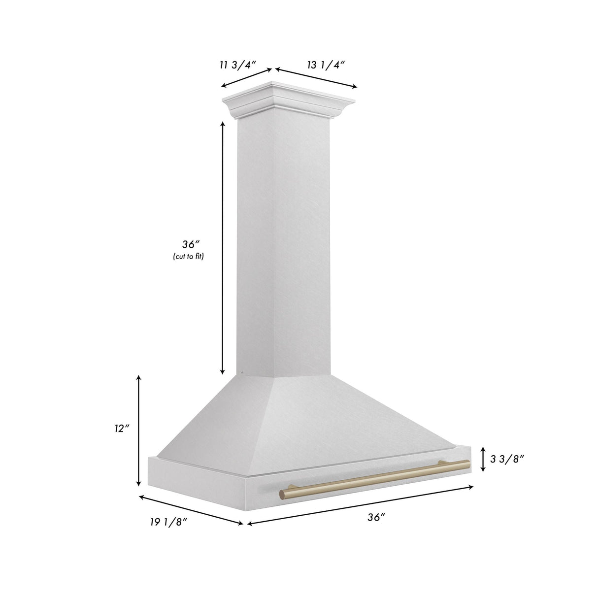 ZLINE 36 in. Autograph Edition Convertible Fingerprint Resistant DuraSnow' Stainless Steel Range Hood [Color: Champagne Bronze Accents] - (KB4SNZ36CB)