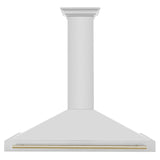 ZLINE 48 in. Autograph Edition Convertible Stainless Steel Range Hood with Stainless Steel Shell [Color: Gold Accents] - (KB4STZ48G)