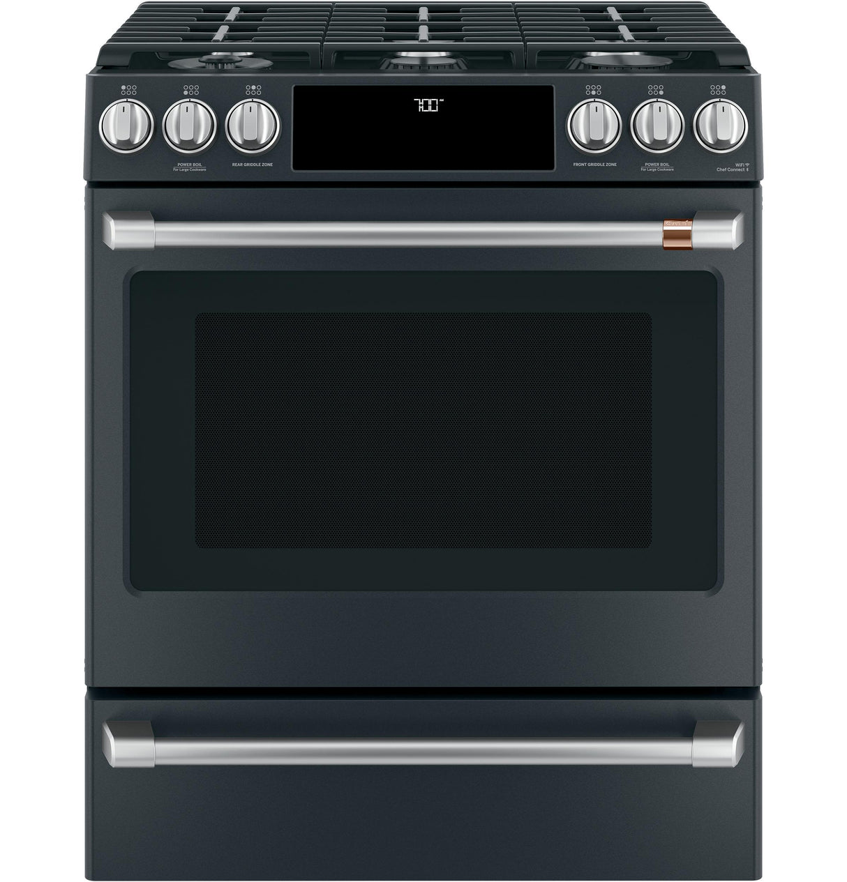 Caf(eback)(TM) 30" Smart Slide-In, Front-Control, Gas Range with Convection Oven - (CGS700P3MD1)