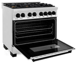 ZLINE Autograph Edition 36" 4.6 cu. ft. Dual Fuel Range with Gas Stove and Electric Oven in Stainless Steel with Accents (RAZ-36) [Color: Matte Black] - (RAZ36MB)