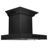 ZLINE Wall Mount Range Hood in Black Stainless Steel with Built-in ZLINE CrownSound Bluetooth Speakers (BSKENCRN-BT) - (BSKENCRNBT24)