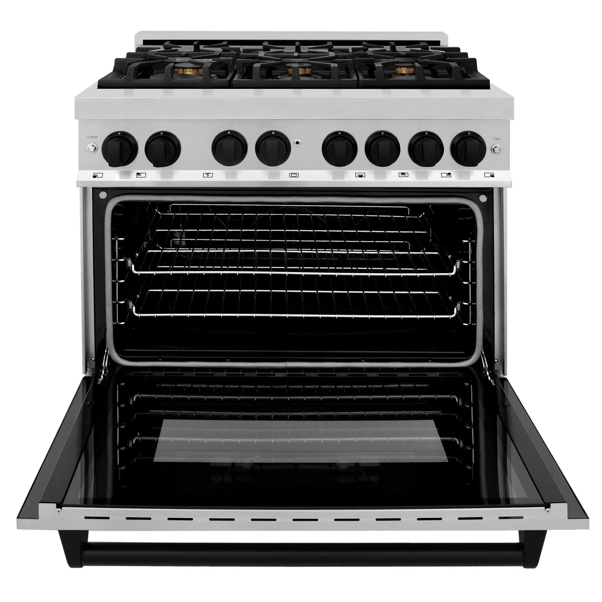 ZLINE Autograph Edition 36" 4.6 cu. ft. Dual Fuel Range with Gas Stove and Electric Oven in Stainless Steel with Accents (RAZ-36) [Color: Matte Black] - (RAZ36MB)